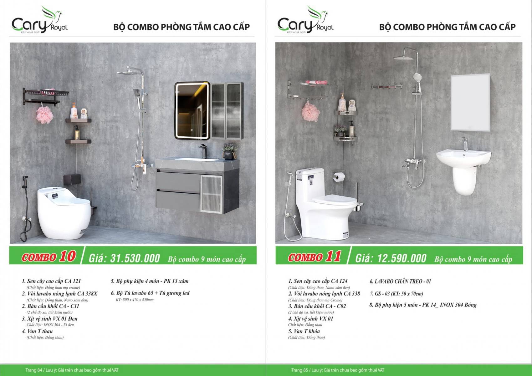 Thiết bị vệ sinh CARY ROYAL Catalogue và Bảng giá mới nhất 2025 /Page 43